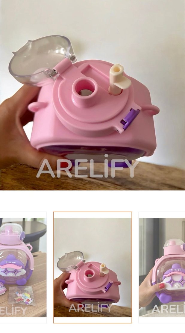 Pastel Mor Çocuk Termos Şişesi - Görsel 2