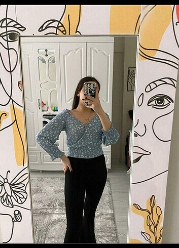 s Beden Çiçekli bluz