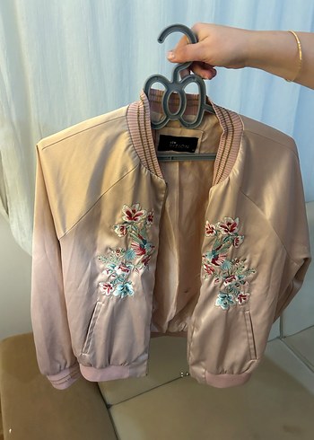 Nakışlı Pudra Pembe Kadın Ceket