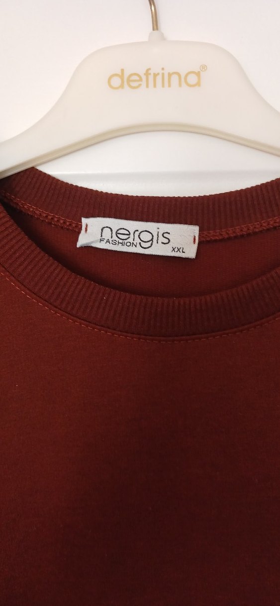 Diger Bordo Uzun Kollu Midi Tunik - Görsel 2