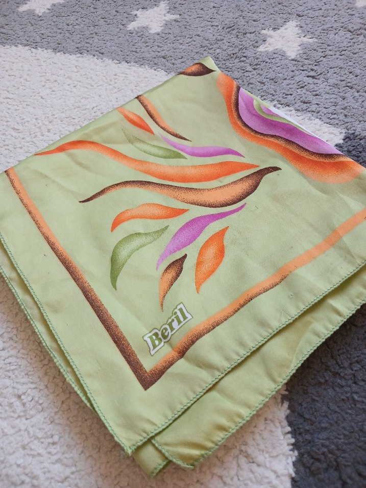 Bohem Çok Renkli İpek eşarp - Görsel 2