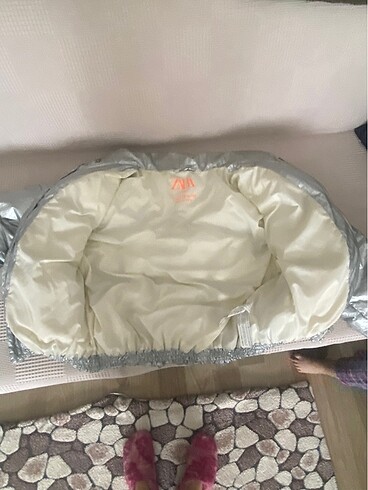 11-12 Yaş Beden gri Renk Zara mont