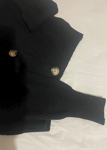 Siyah standart beden hırka - Görsel 3