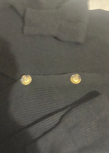 Siyah standart beden hırka - Görsel 4