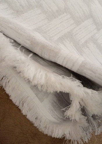 Gri Tonlu Beyaz Düz Desen koltuk örtüsü. - Görsel 2