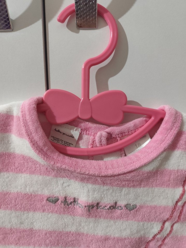 Kız Çocuk Pembe Çizgili Uzun Kollu Kadife Elbise - Görsel 2