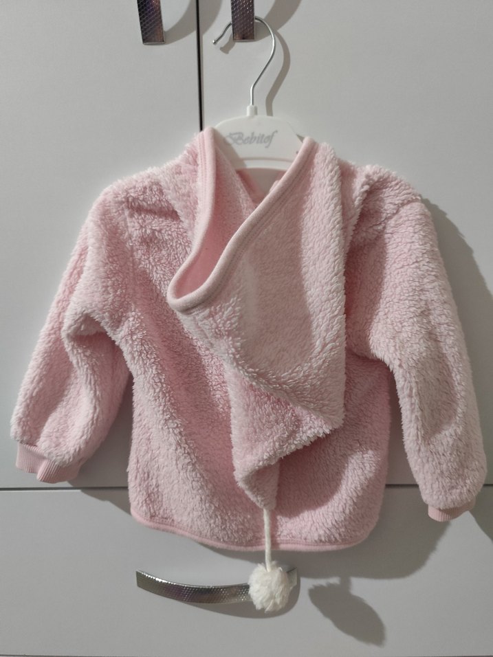 Polar Kapüşonlu Pembe Ceket - Görsel 3