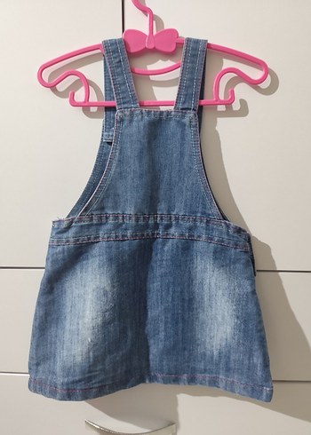 Kız Çocuk Nakışlı Kot Elbise - Görsel 3