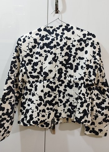 Zara Ekru Siyah Puantiyeli Blazer Ceket - Görsel 4