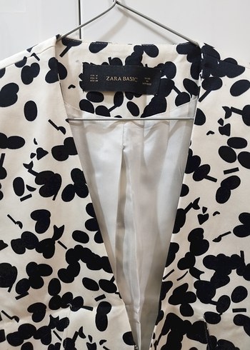 Zara Ekru Siyah Puantiyeli Blazer Ceket - Görsel 2
