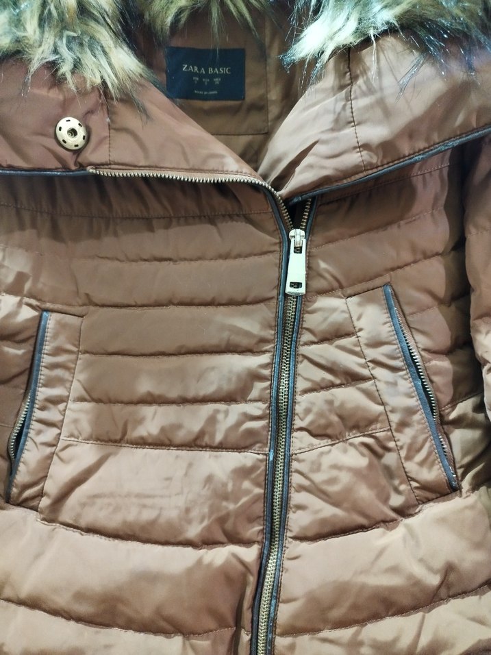 Taba Renkli Kürklü Zara Mont - Görsel 2