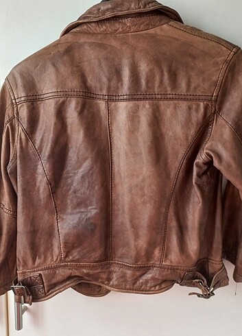 s Beden kahverengi Renk Bershka kuzu derisi biker mont