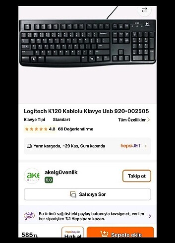 Logitech K120 klavye - Görsel 2