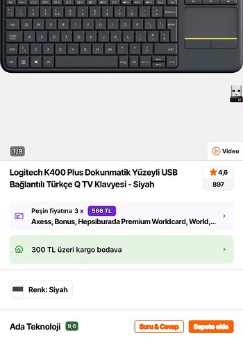 Logitech K400 klavye - Görsel 2
