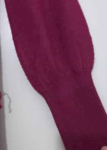 Bordo Yüksek Yaka Triko Elbise - Görsel 3