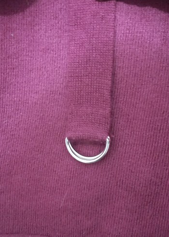 Bordo Yüksek Yaka Triko Elbise - Görsel 4