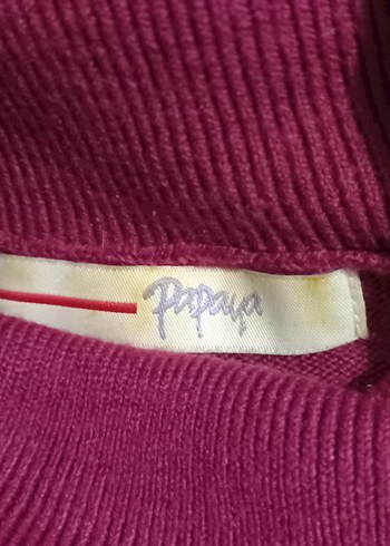 Bordo Yüksek Yaka Triko Elbise - Görsel 5