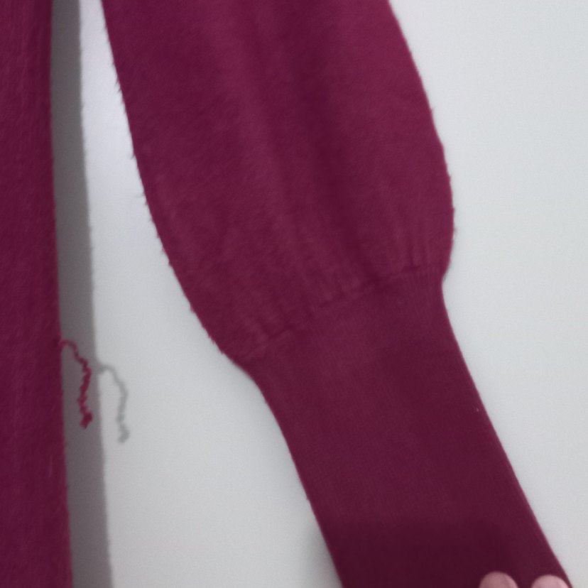 Bordo Yüksek Yaka Triko Elbise - Görsel 3