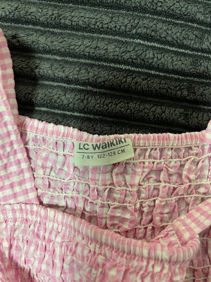 Kız Çocuk Pembe Fırfırlı Askılı Üst - Görsel 2