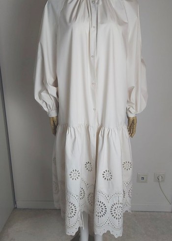 H&M Uzun Kollu Nakışlı Bohem Elbise