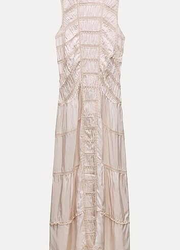 Zara ZW COLLECTİON DANTELLİ UZUN ELBİSE