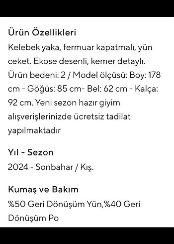 Ralph Lauren ekoseli yün ceket - Görsel 7
