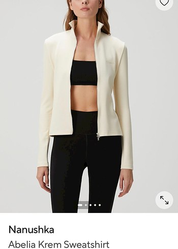 Nanushka dik yaka fermuarlı sweatshirt - Görsel 4