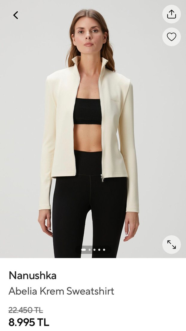 Nanushka dik yaka fermuarlı sweatshirt - Görsel 4