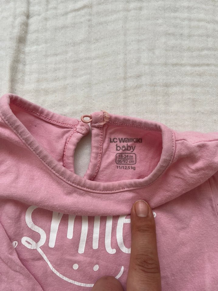 Kız Çocuk Pembe Uzun Kollu Tişört - Görsel 3