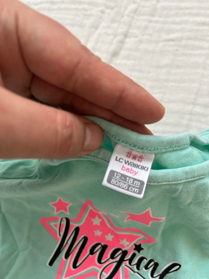 Kız Çocuk Turkuaz Kısa Kollu Tişört - Görsel 5