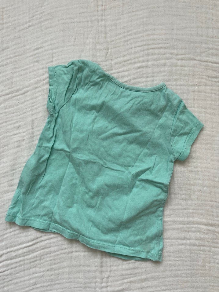 Kız Çocuk Turkuaz Kısa Kollu Tişört - Görsel 2