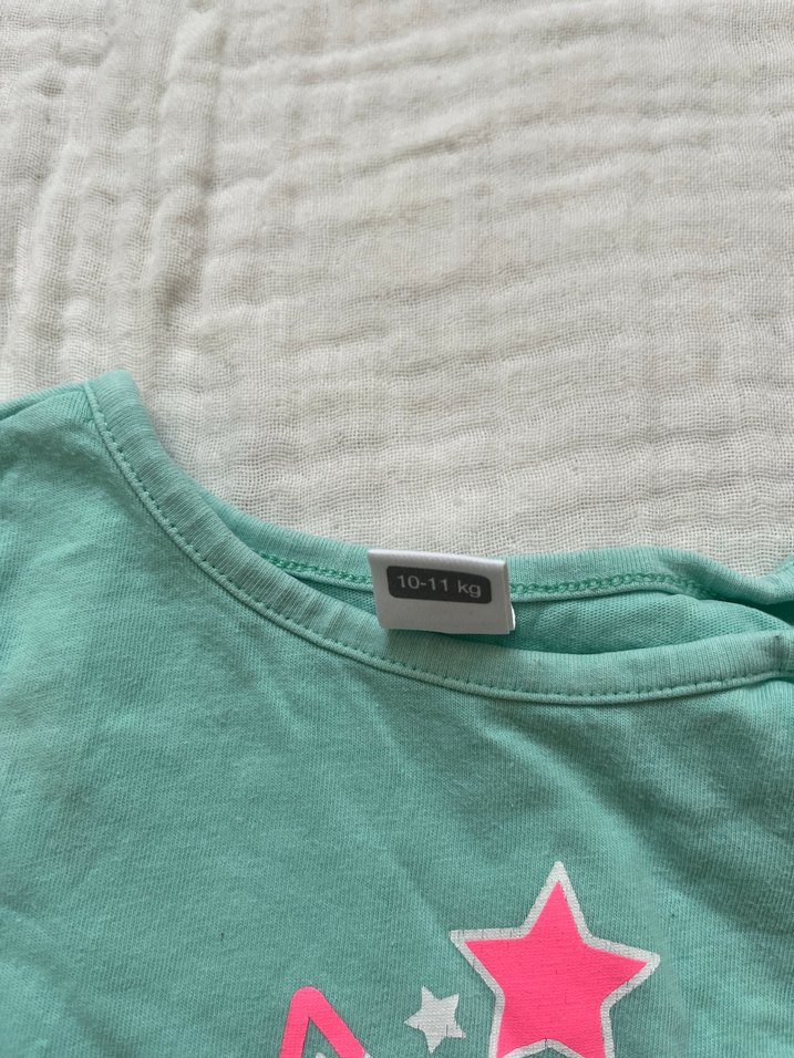 Kız Çocuk Turkuaz Kısa Kollu Tişört - Görsel 4