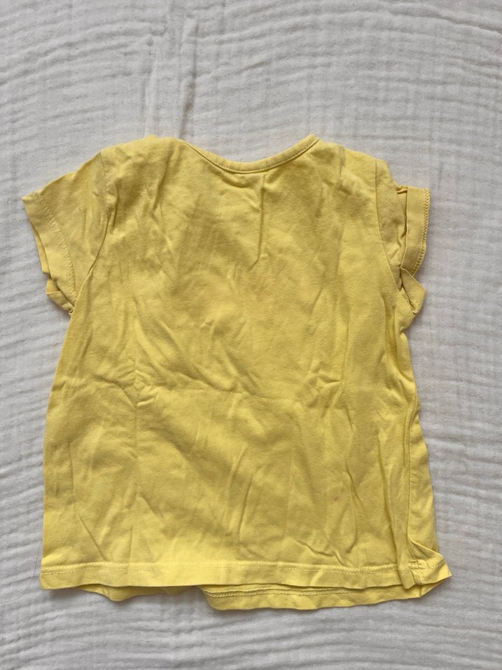 Sarı Pamuklu Kız Çocuk Tişörtü - Görsel 2