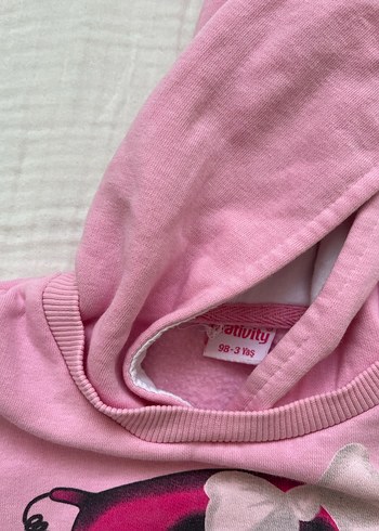 Kız Çocuk Pembe Kapüşonlu Fermuarlı Sweatshirt - Görsel 2