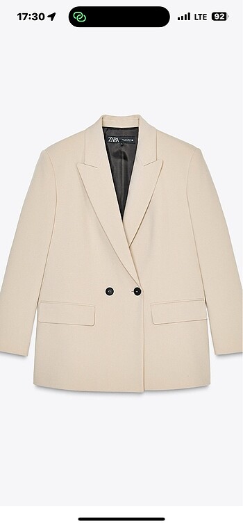 xs Beden Zara kruvaze oversize blazer kum rengi