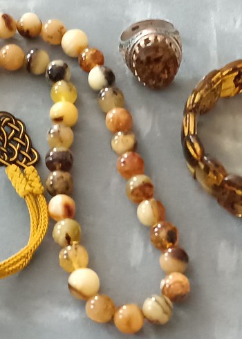 doğal damla kehribar set - Görsel 3