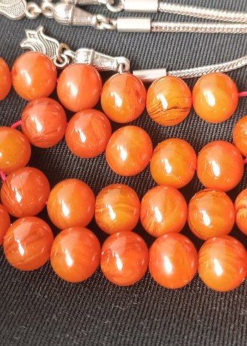 Eski sıkma kehribar tesbih - Görsel 3