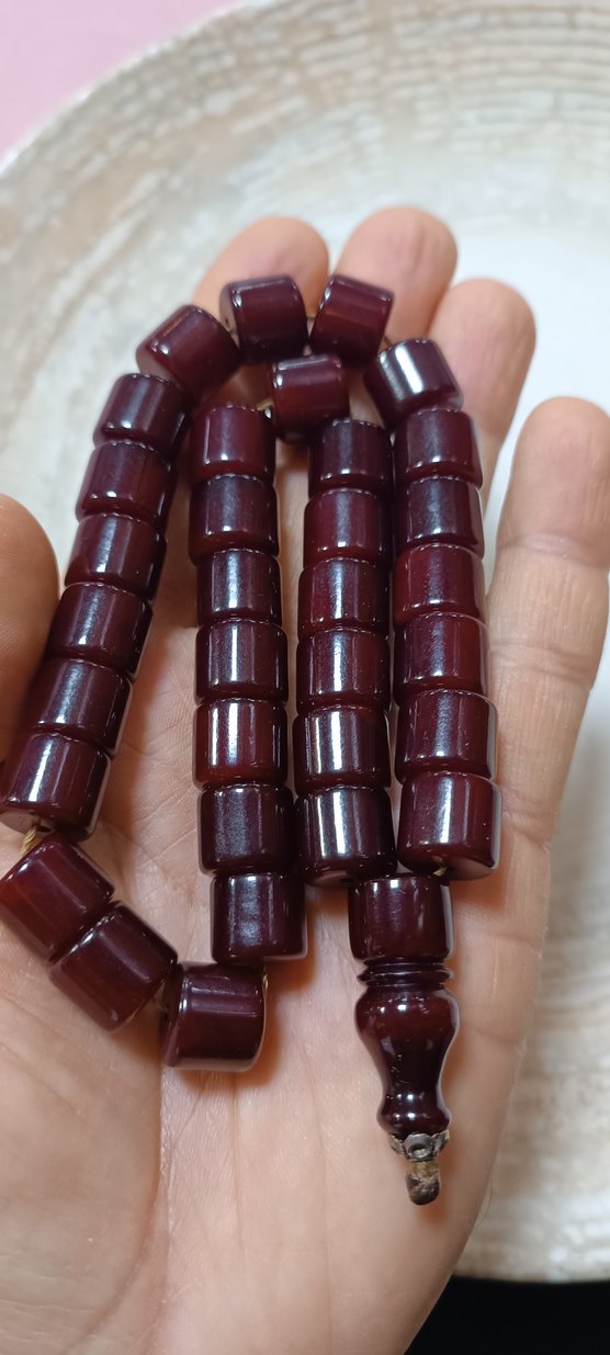 eski sıkma kehribar tesbih - Görsel 2