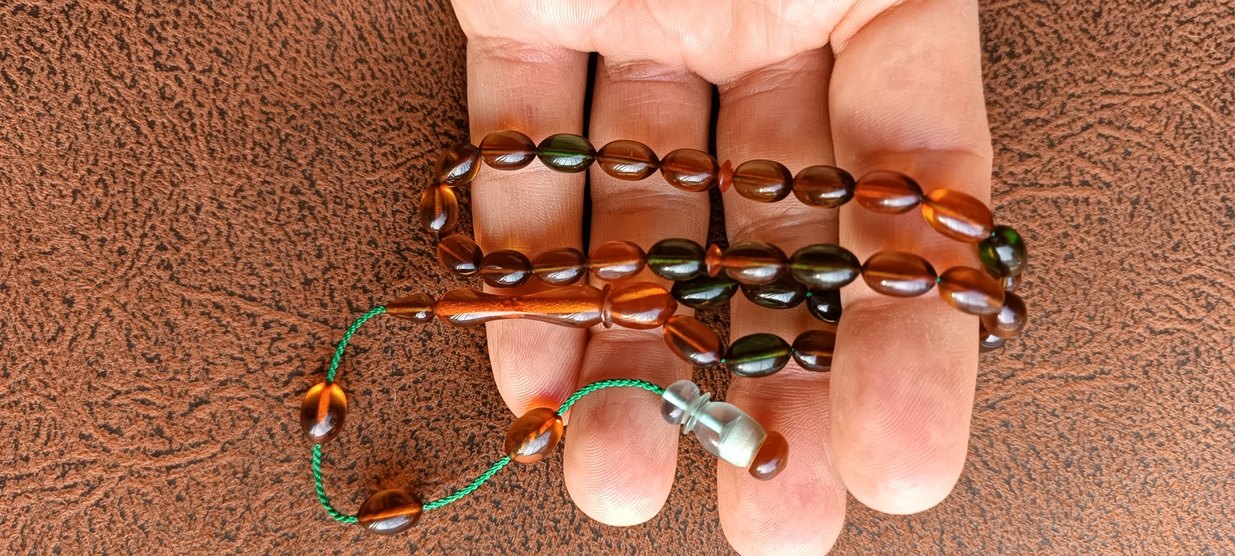 Osmanlı ateş kehribar tesbih - Görsel 4