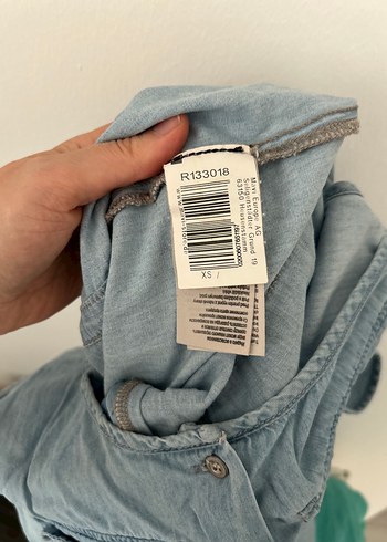 xs Beden Kadın Mavi Denim Kolsuz Tulum