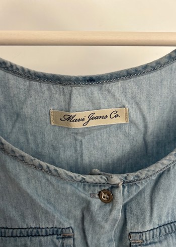 xs Beden mavi Renk Kadın Mavi Denim Kolsuz Tulum