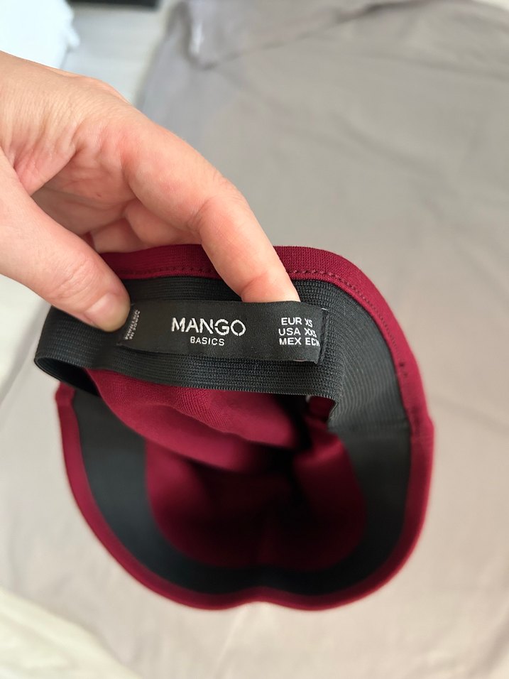 Kırmızı-bordo Midi Etek - Görsel 3