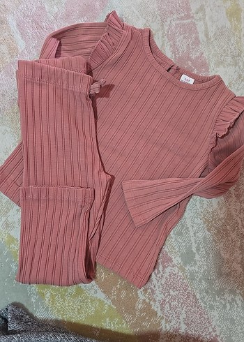 Pembe Bebek Kız Takım, Uzun Kollu, Pliseli