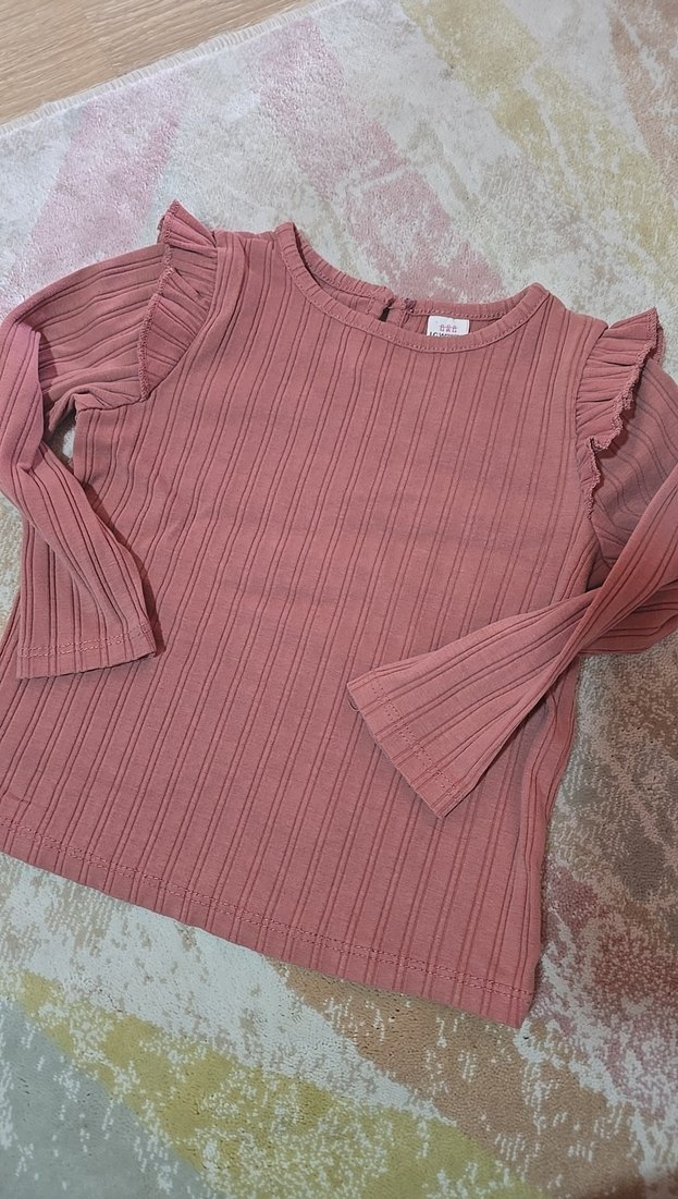 Pembe Bebek Kız Takım, Uzun Kollu, Pliseli - Görsel 2