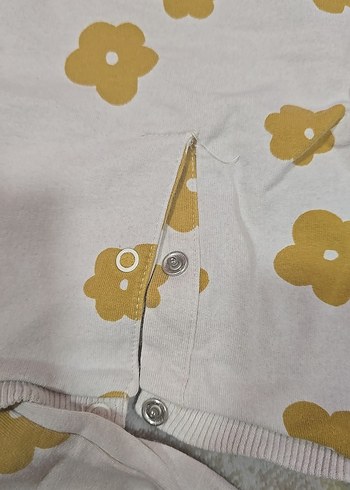 Uzun Kollu krem Bebek Takımı Çiçek Desenli - Görsel 7