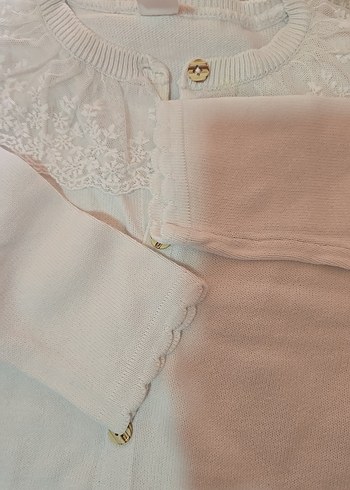 Nakışlı Beyaz Kız Hırka - Görsel 5