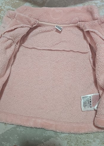 Düğmeli Pembe Kız Çocuk Polar Ceket - Görsel 5