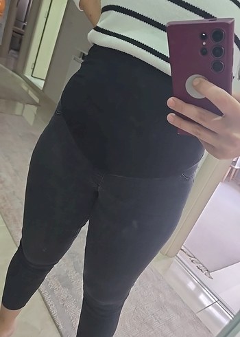 Siyah Hamile Kot Pantolon - Görsel 3