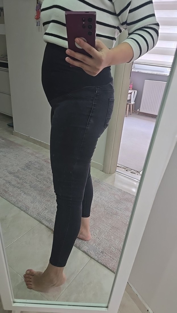 Siyah Hamile Kot Pantolon - Görsel 2