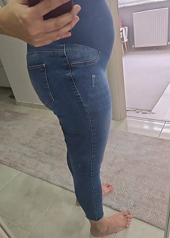Mavi Hamile Kot Pantolon - Normal Boy, Dar Kesim - Görsel 3